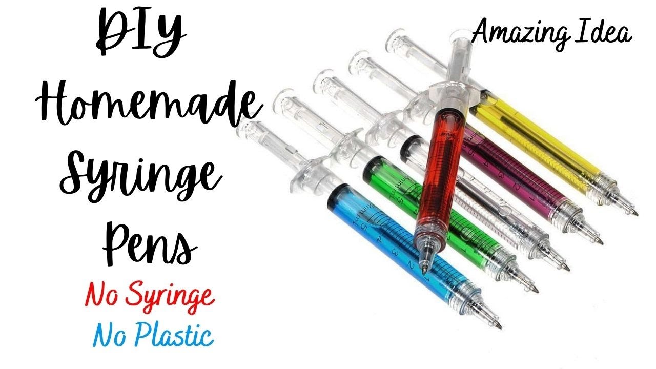 DIY Homemade Syringe Pens | Easy School supplies DIY ideas | How to make Syringe pen| Paper crafts