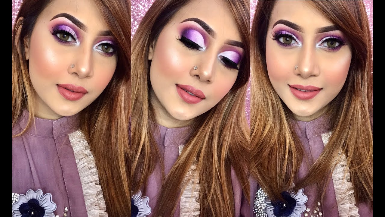 EID Makeup Tutorial l Evening or Night Look l Purple Glam Eyes l Sumayaa Meem