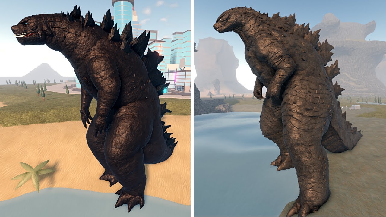 Godzilla 2019 Old VS Godzilla 2019 New - Kaiju Universe / Roblox