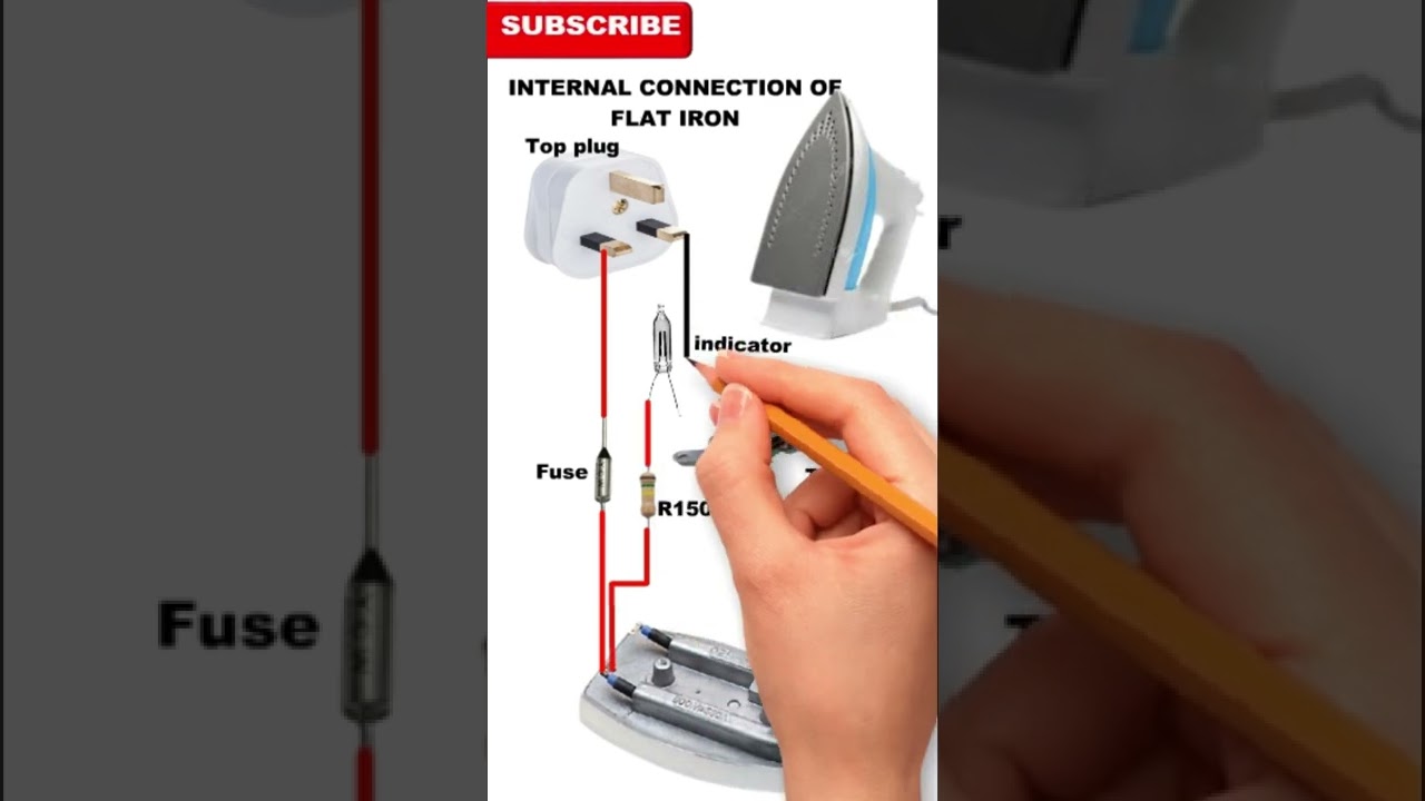 how to do internal connection of electrical flat iron/ repair/ diagram