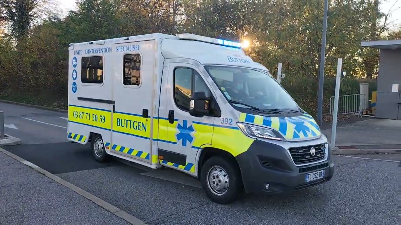 Arrivée du VSAV 02 a l'hôpital de Merci + départ de l'ambulance BUTTGEN 57