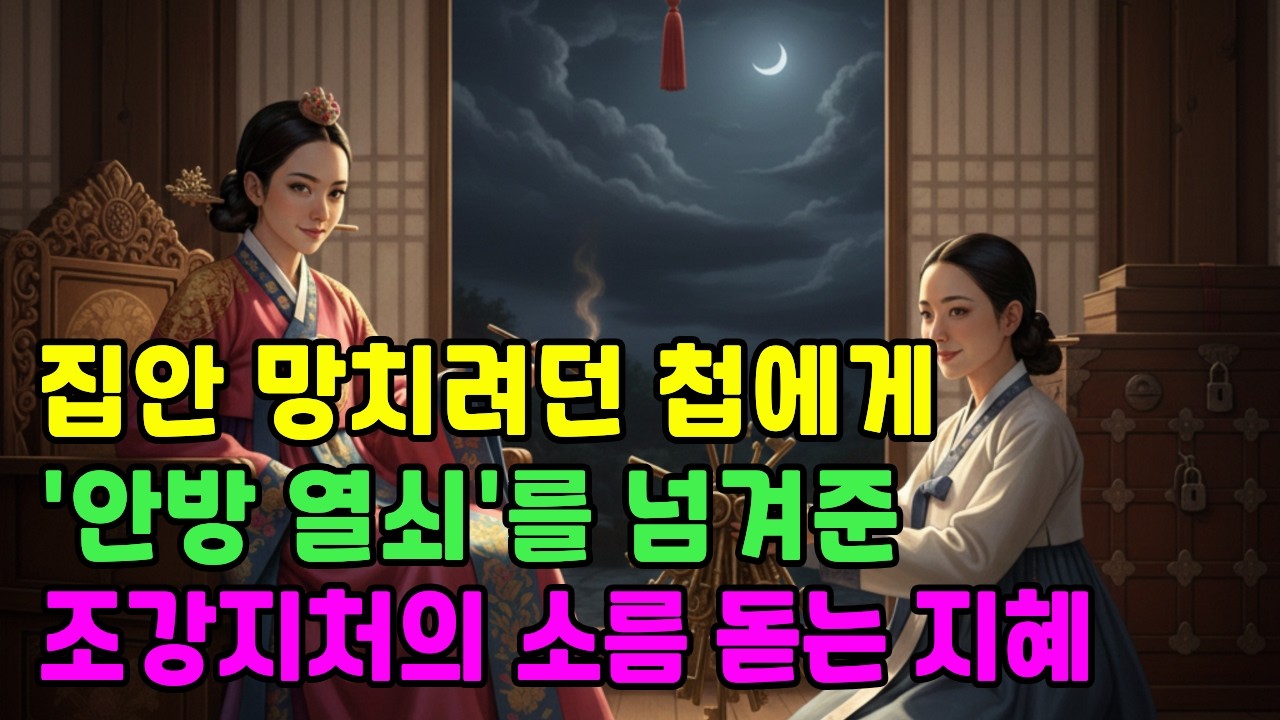 집안 망치려던 첩에게 '안방 열쇠'를 넘겨준 조강지처의 소름 돋는 지혜 I 야담 I 전설 I 옛날이야기 I 설화 I 수면동화 I 민담 I 전래동화