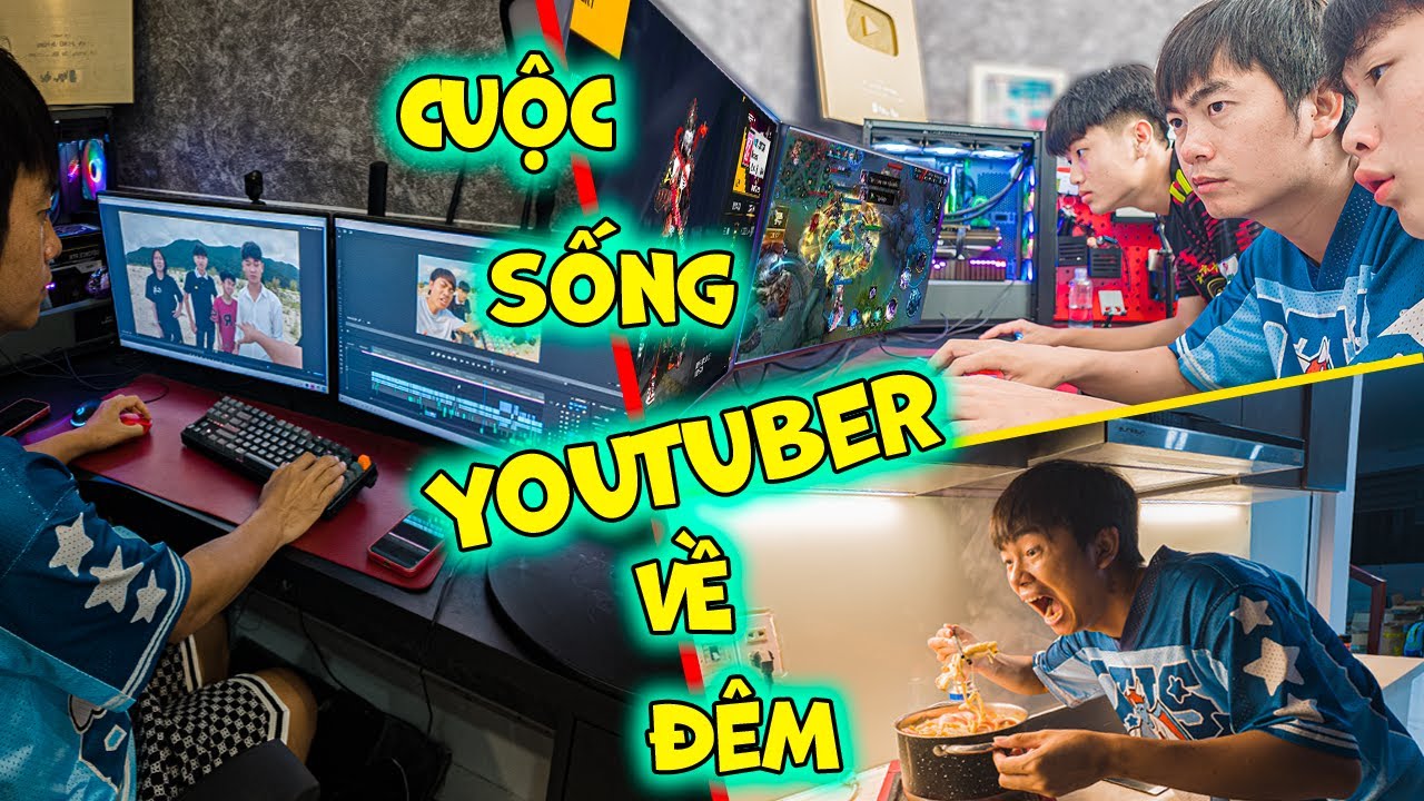 Thái Chuối || Cuộc Sống Của Youtuber Về Đêm - Nấu Nồi Mì Cay Xúc Xích Đãi Trẻ Trâu Ăn Đêm Đón Bão