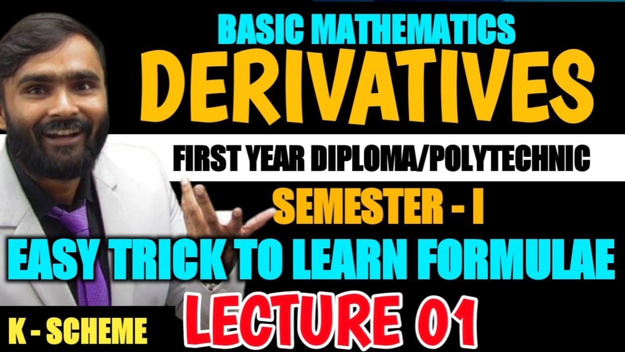 Derivatives|Easy Trick to Learn Important Formulae|Lecture01|First Year Diploma & Polytechnic