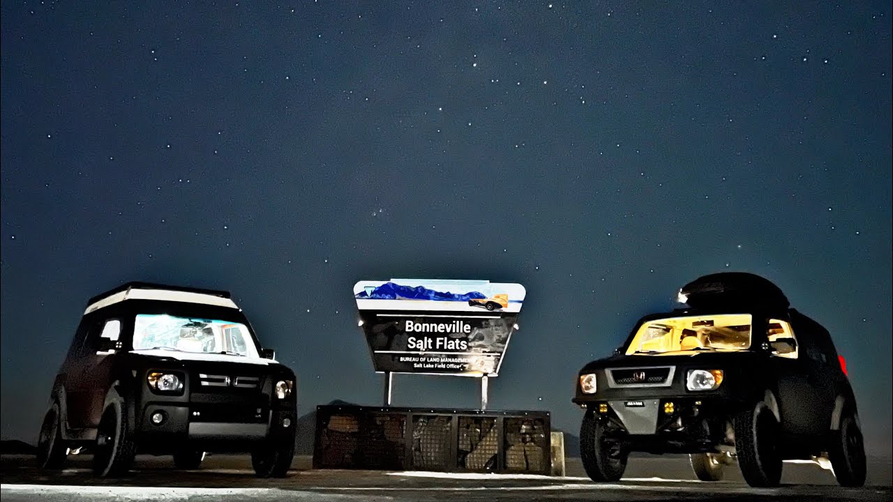 Night Camping at Bonneville Salt Flats / Honda Element Caravan Day 20 & 21