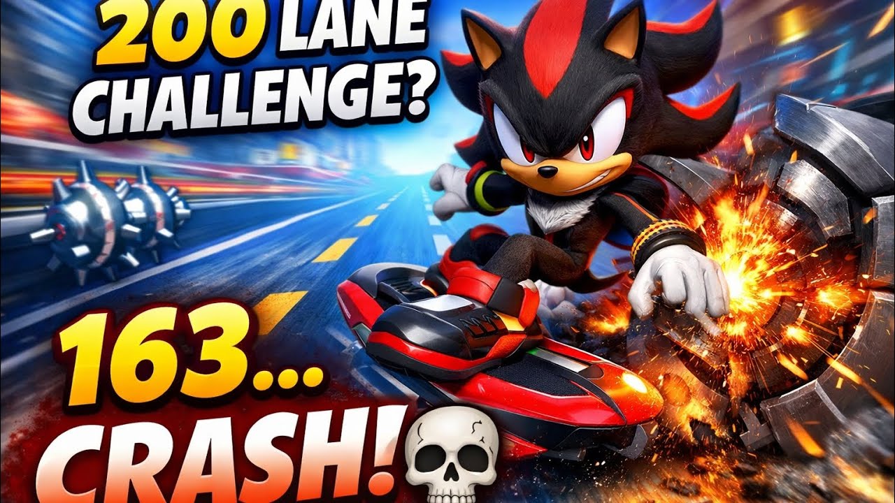 200 Lane Switch Challenge with Shadow | Extreme Gear Madness in Sonic Dash #sonic #girlsgame #roblox