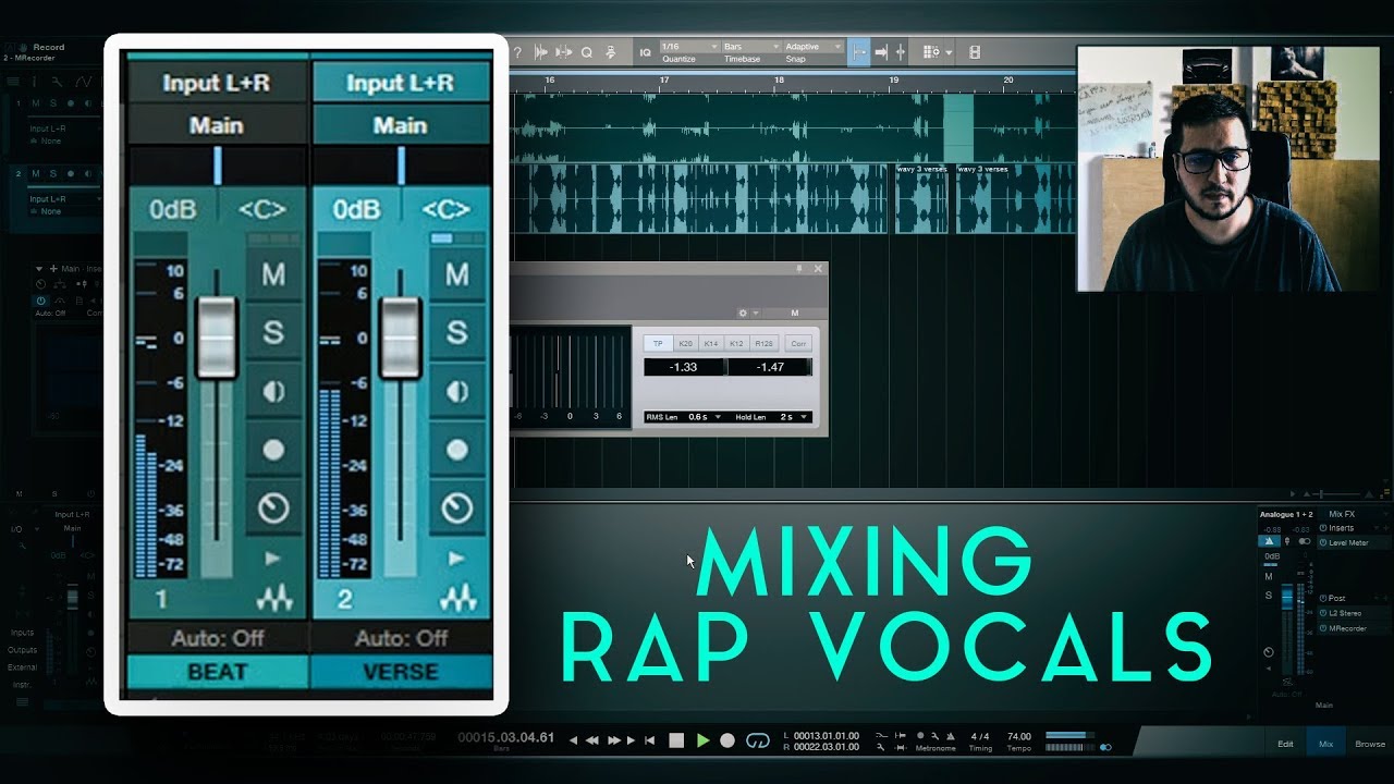 Mixing Rap Vocals | MP3 beat + Vocals Balance | Using mono