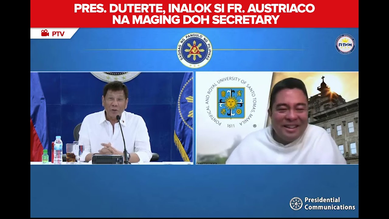 Pres. Duterte, inalok ang posisyon ng DOH Secretary kay Fr. Nicanor Austriaco