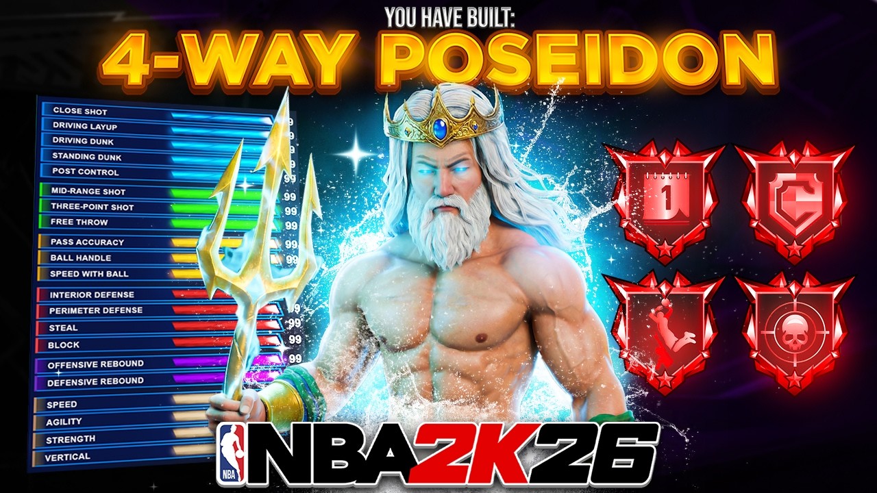 GAME BREAKING NEW &ldquo;4-WAY POSEIDON&rdquo; BUILD WILL RUIN NBA 2K26! BEST BUILD IN 2K26!