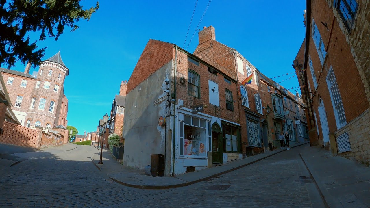 walk thru LINCOLN UK Steep hill climb during LOCKDOWN 2020. GoPro 8 4K time warp