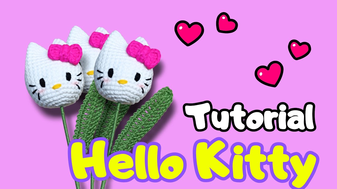 Crochet hello Kitty - tulipán san Valentín