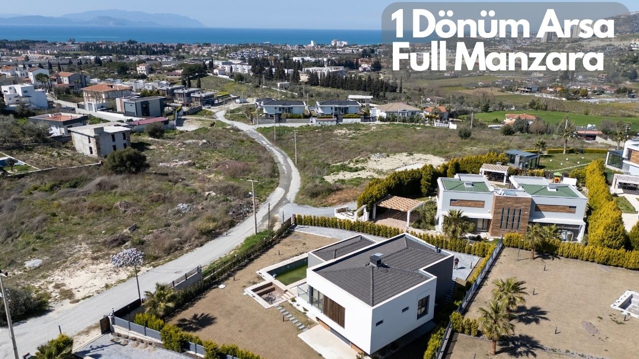 Kuşadası Karaova'da 1 Dönüm Arsa İçinde Full Deniz Manzaralı Satılık Villa #261