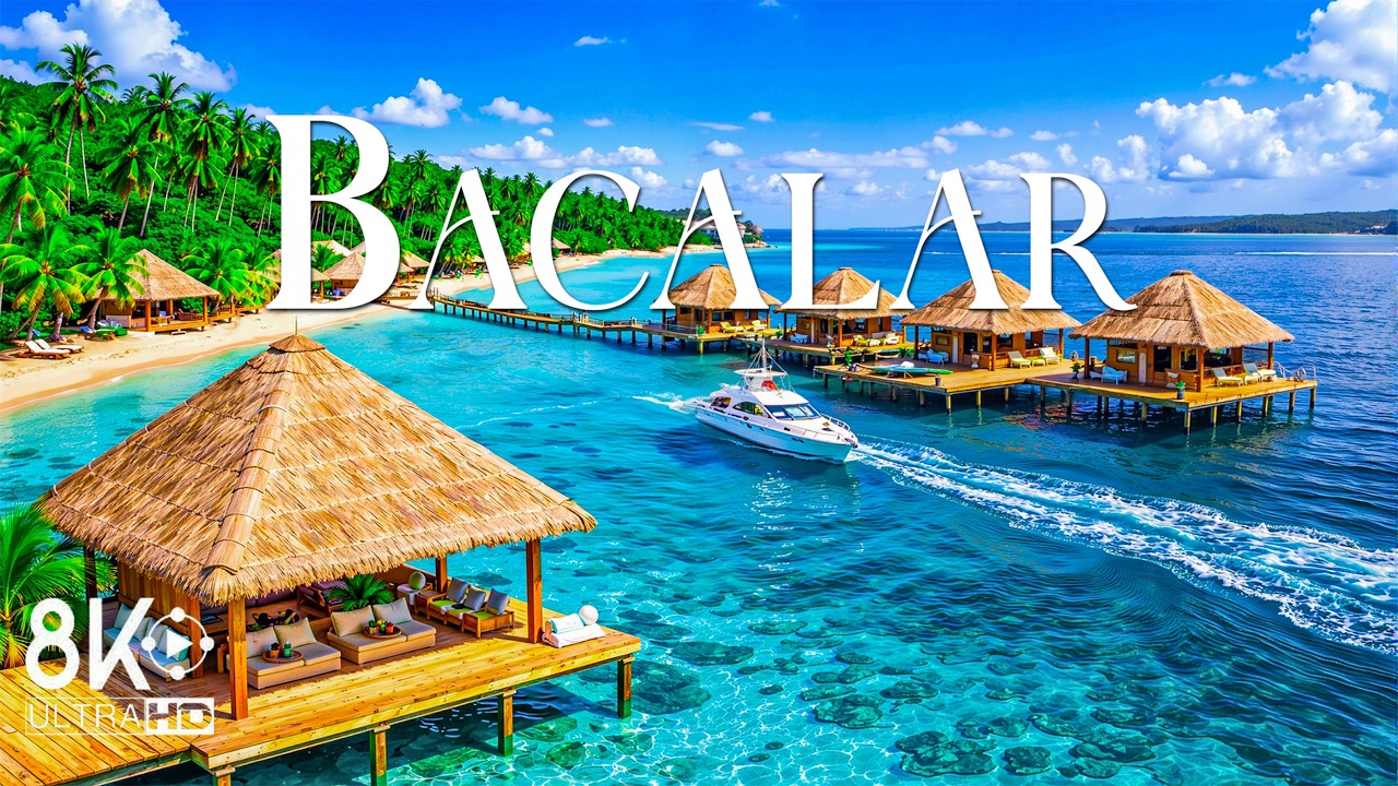 Bacalar 8K 💙🌊 – Relaxing Music | Beautiful Natural Landscape & Amazing Nature – 8K Ultra HD 🎶