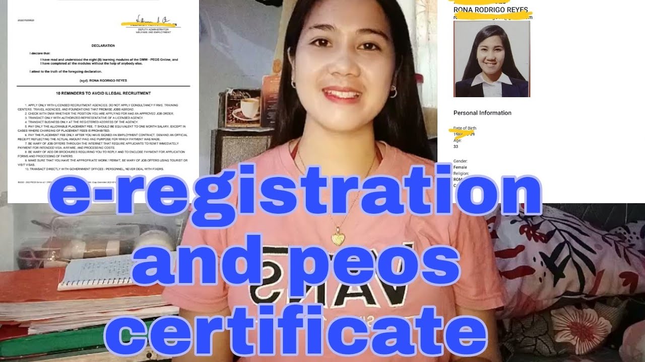 Paano Kumuha ng E-registration at Ng Peos through Online