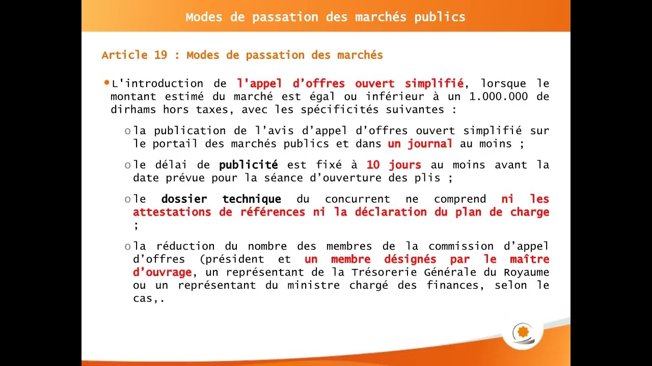module3 modes de passation des marchés publics