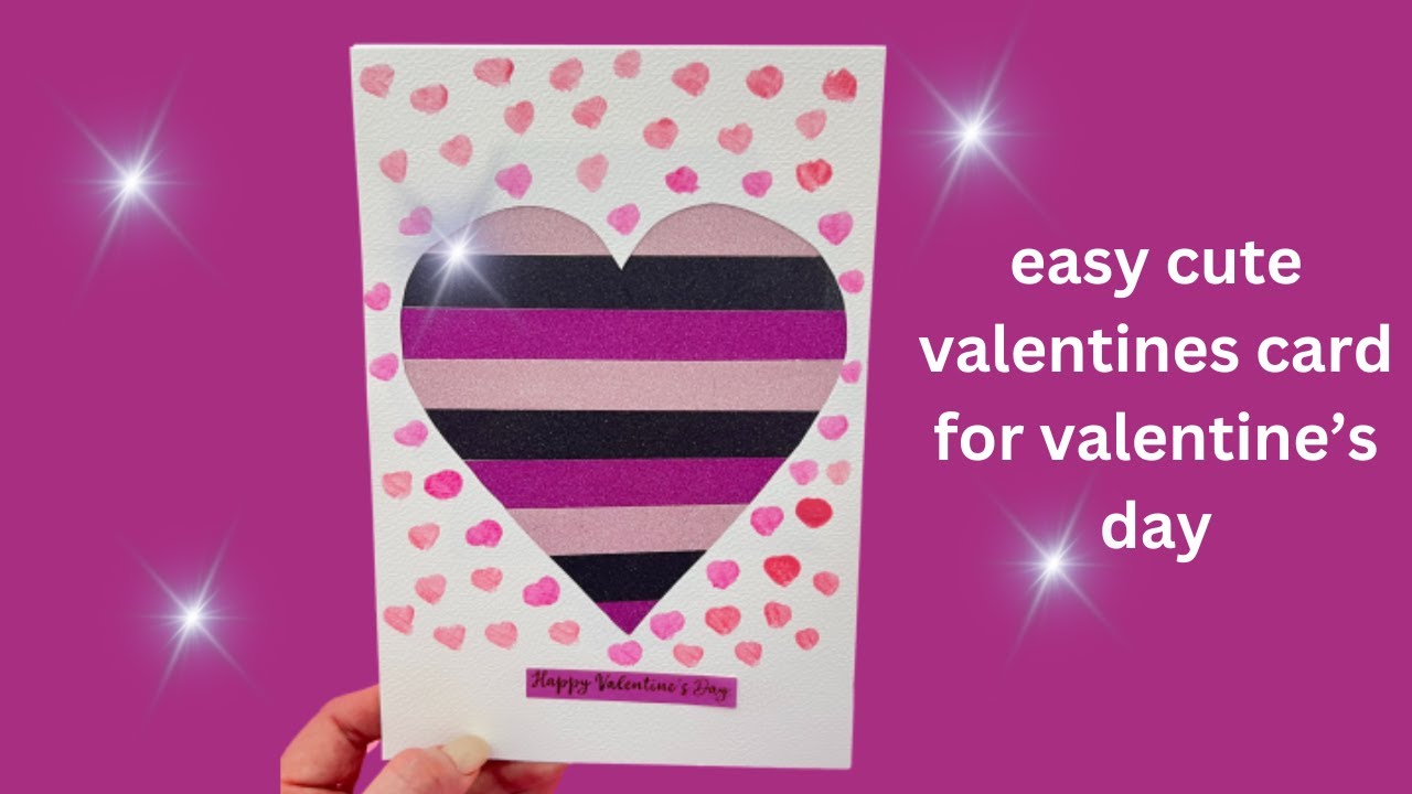 easy valentines card- how to make a diy easy valentine's card with glittered tape for valentines day