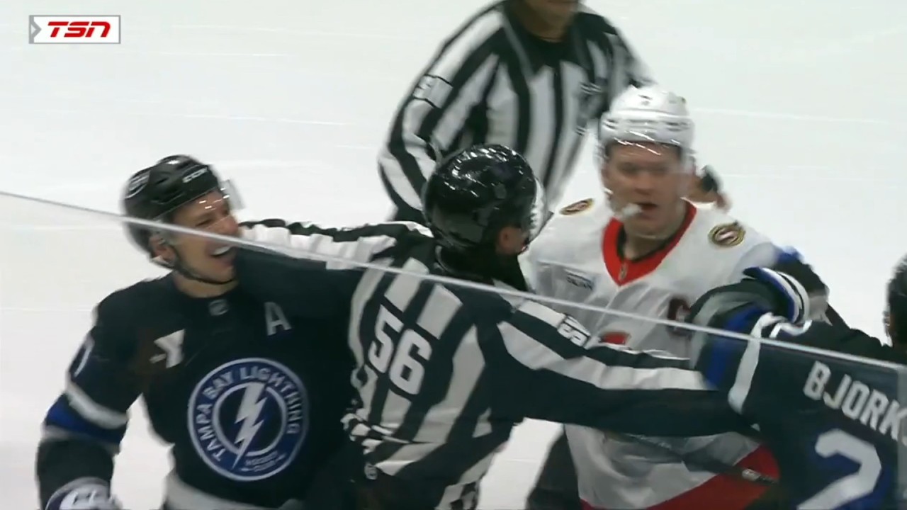 Yanni Gourde Slaps Brady Tkachuk #request