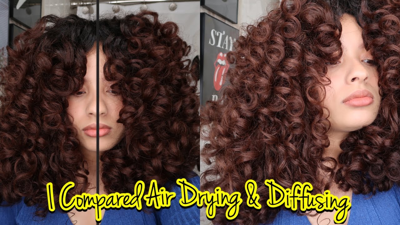 DIFFUSING VS AIR DRYING CURLY HAIR | Which gives BEST Curl Definition & Volume? (2c/3a/3b curls)