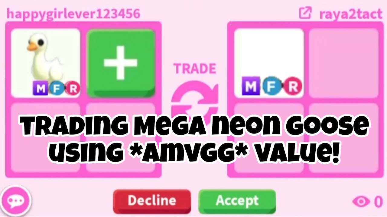 😱😀Обмениваю своего МЕГА НЕОНОВОГО ГУСЯ, ИСПОЛЬЗУЯ ЦЕННОСТЬ *AMVGG* в Adopt Me + ЧУТЬ НЕ ПОЛУЧИЛ С...