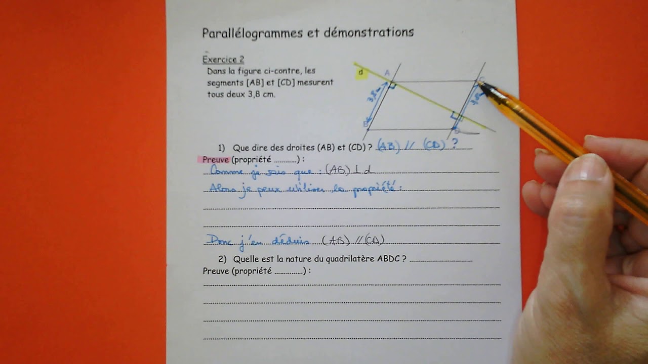 4E Démonstration et parallélogramme --- Correction de l'ex2