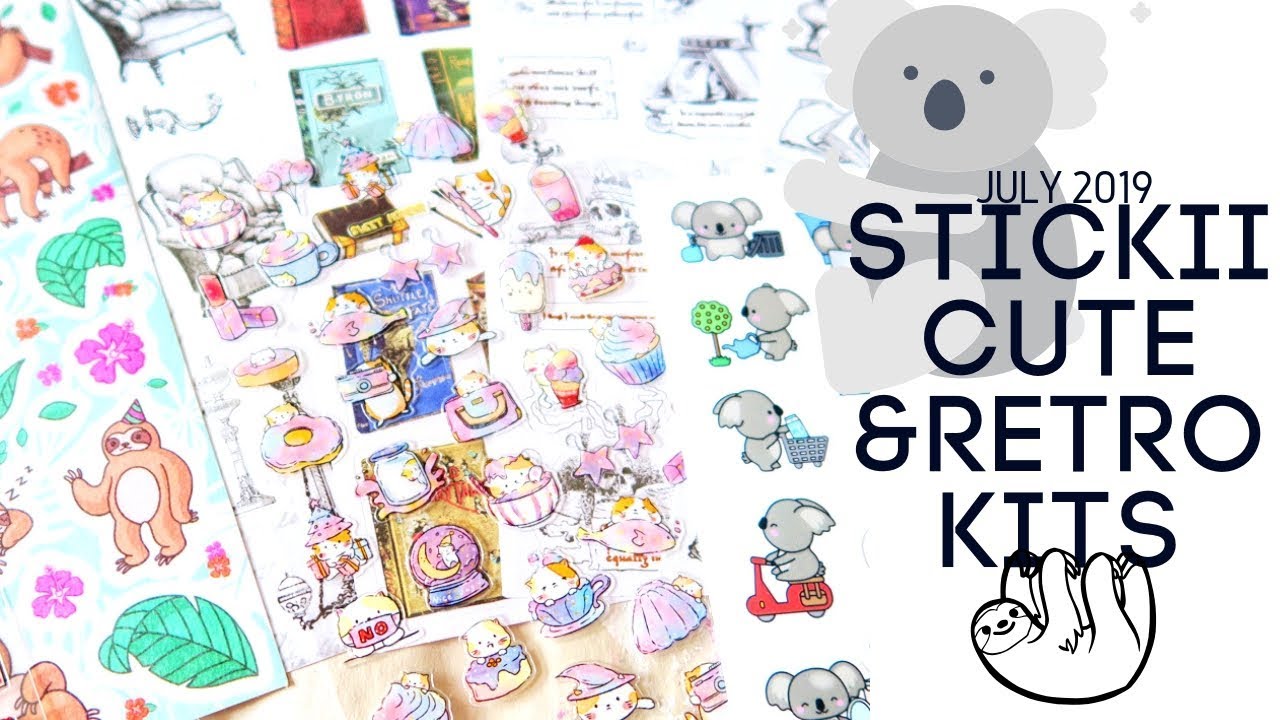 🐨 🐌 July 2019 Stickii Cute & Retro Kits- So Cute! 🐢