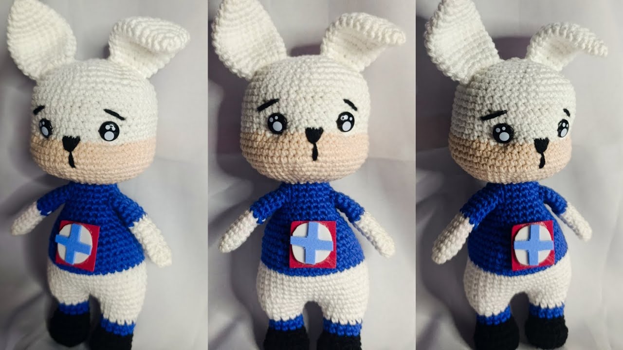Tutorial de conejo amigurumi cruz azul (PARTE 1) CUERPO 
