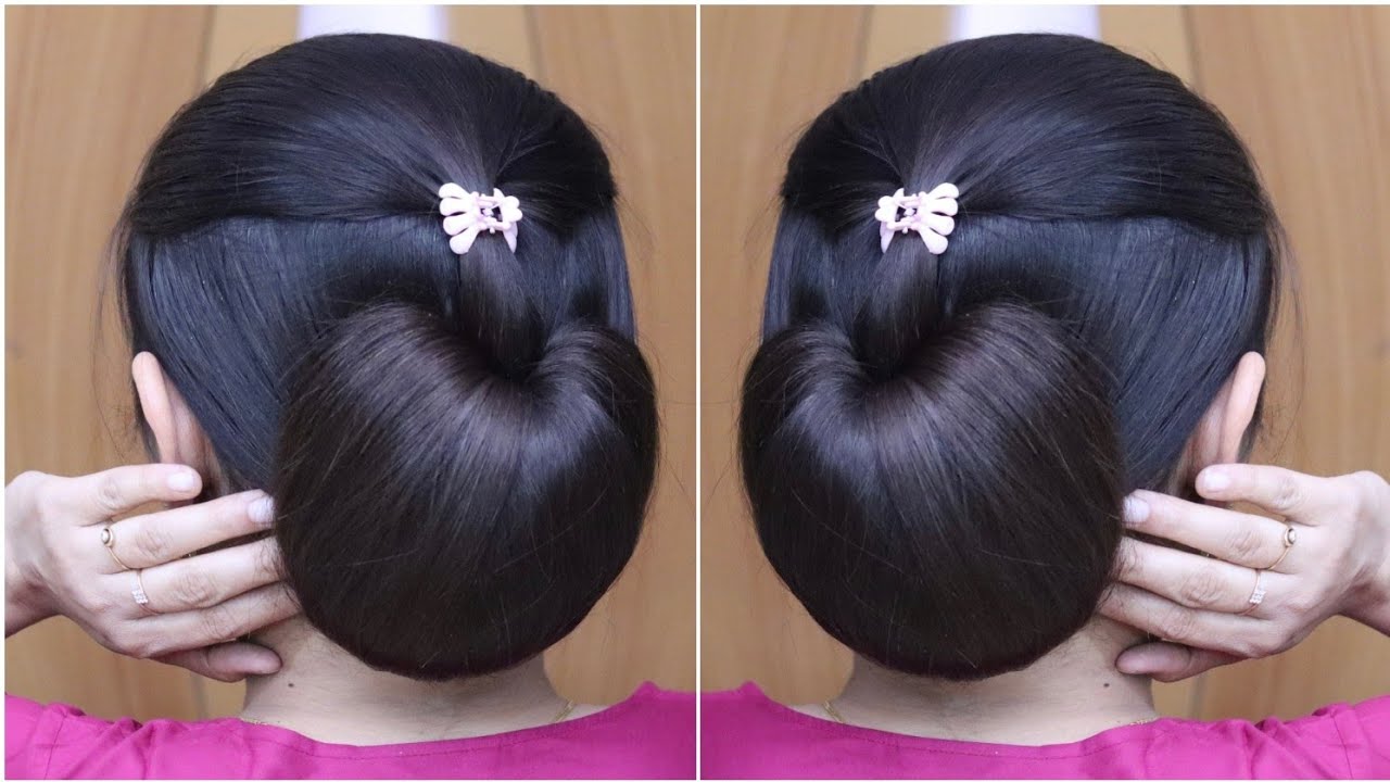 Nice! Beautiful Low Bun Hairstyle With Clutcher | Very Easy Juda Bun Hairstyle For Summer 2024