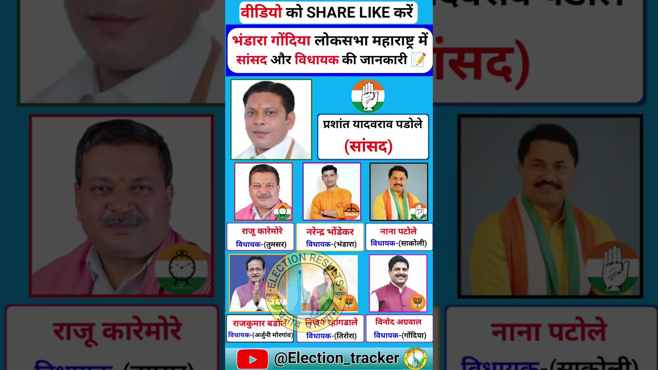 Bhandara gondia loksabha ke mp  mla name list 📝 #bhandara #loksabha #congress #bjp #mla #ss #ncp
