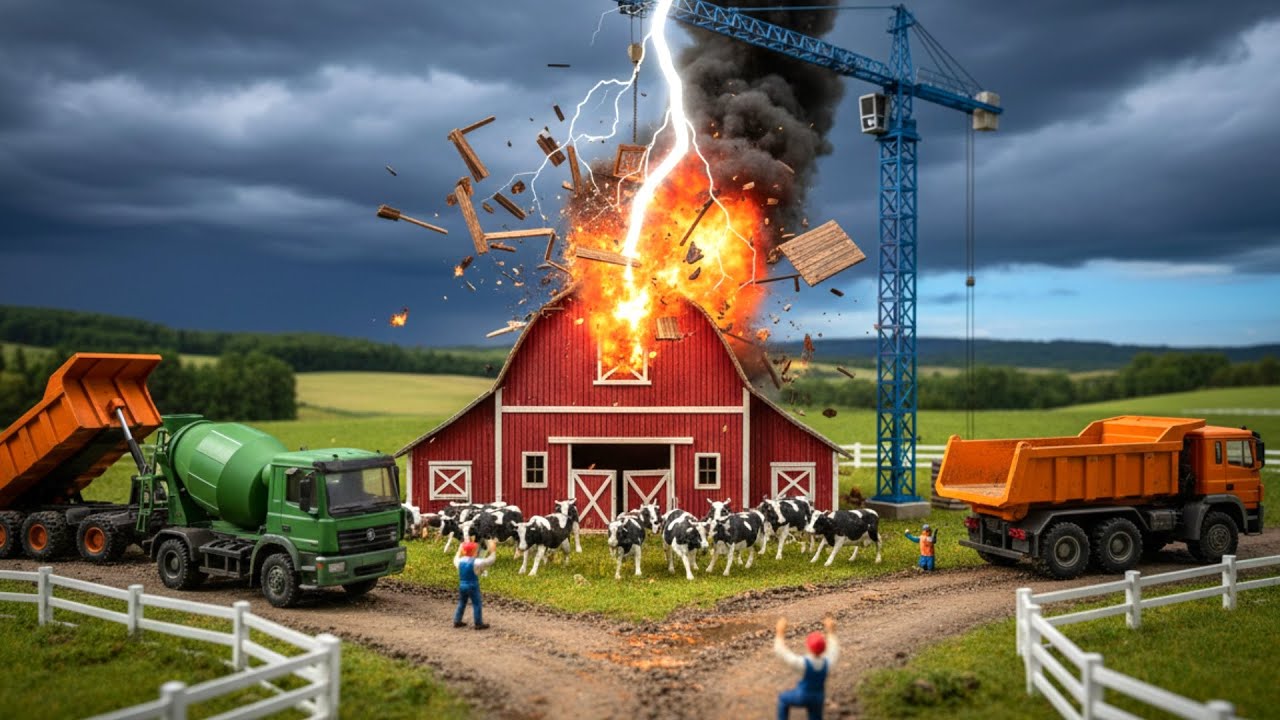 Miniature Rebuild: Restoring the Farm Barn and Bridge After a Lightning Strike ⛈️