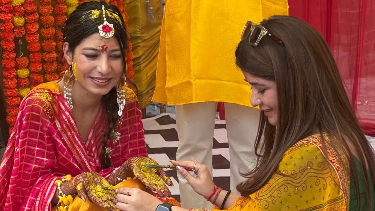 GETTING READY FOR RITIKA HALDI🌸.. BTS OF HALDI