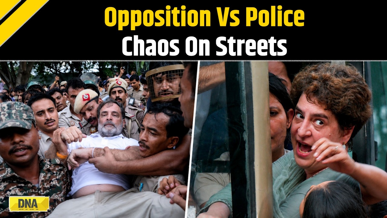CJP Protest: Rahul, Priyanka, Akhilesh Opposition Leaders Face Brutal Police Action | Congress March