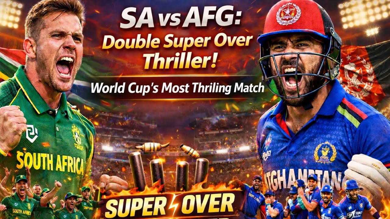 SA vs AFG Double Super Over Thriller! World Cup Most Thrilling Match