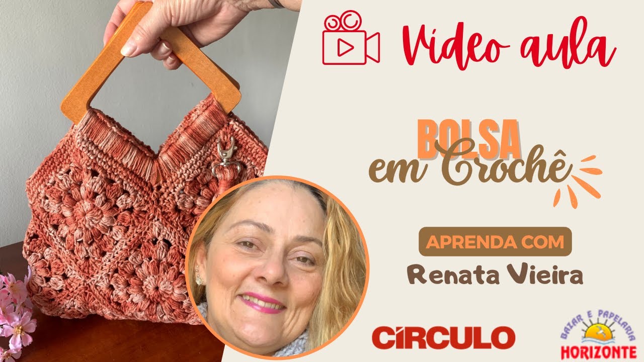 Aula Bolsa de Crochê com o Fio Barroco Multicolor por Renata Vieira