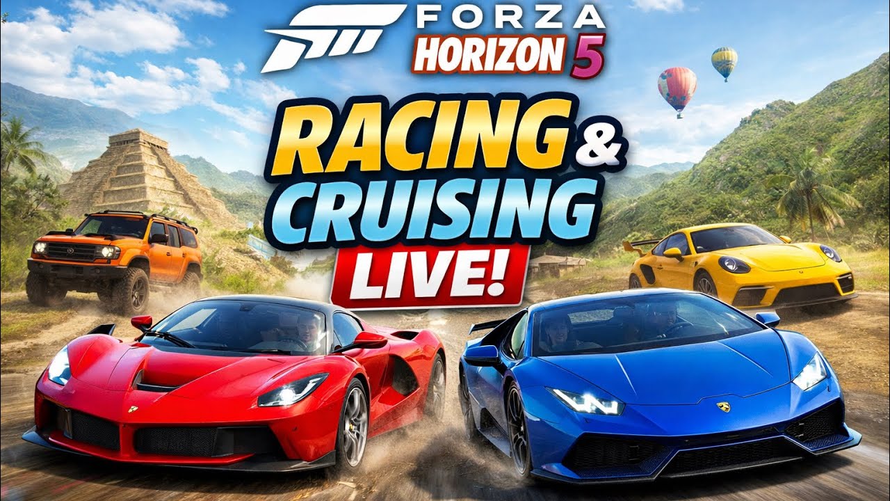 Cruising and racing in Forza Horizon 5! 🚗💨 Come chill and enjoy the ride