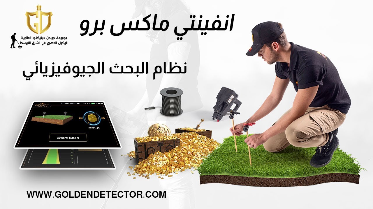 جهاز كشف الذهب والمعادن انفينتي ماكس برو | نظام الفحص الجيوفيزيائي