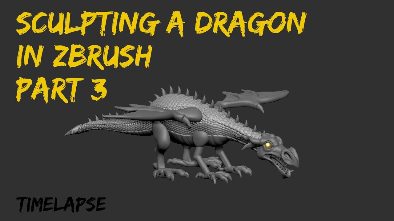 Part 3: Sculpting a Dragon in ZBrush time-lapse 