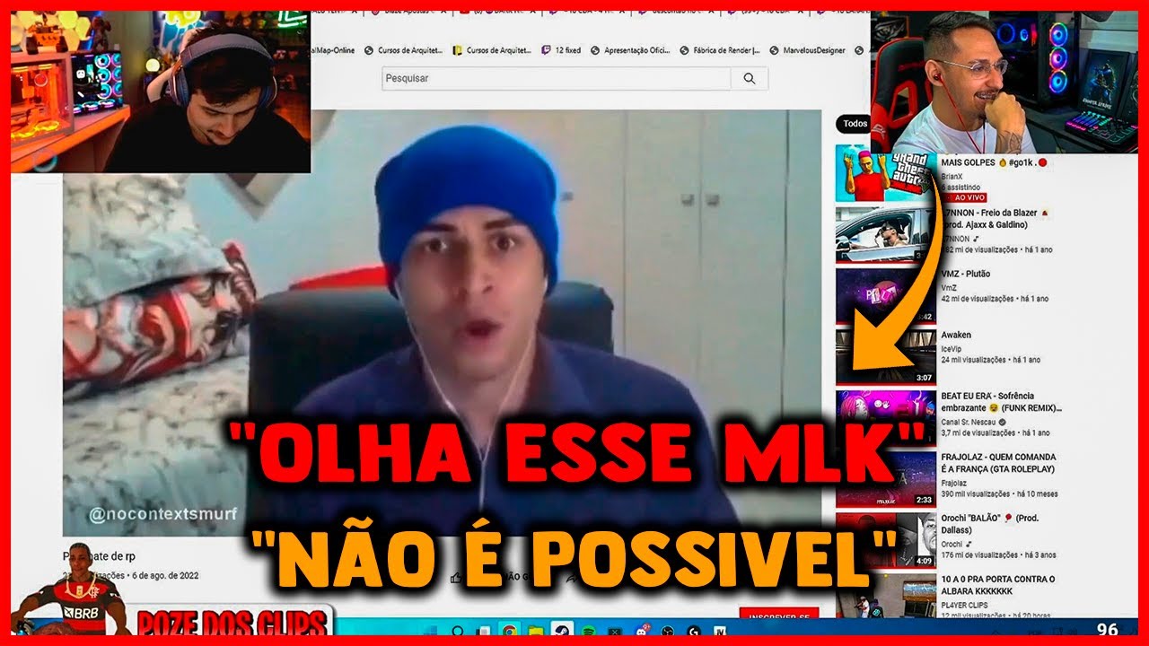 Rea&ccedil;&atilde;o do Brkk com Mucalol falando do publico de RP