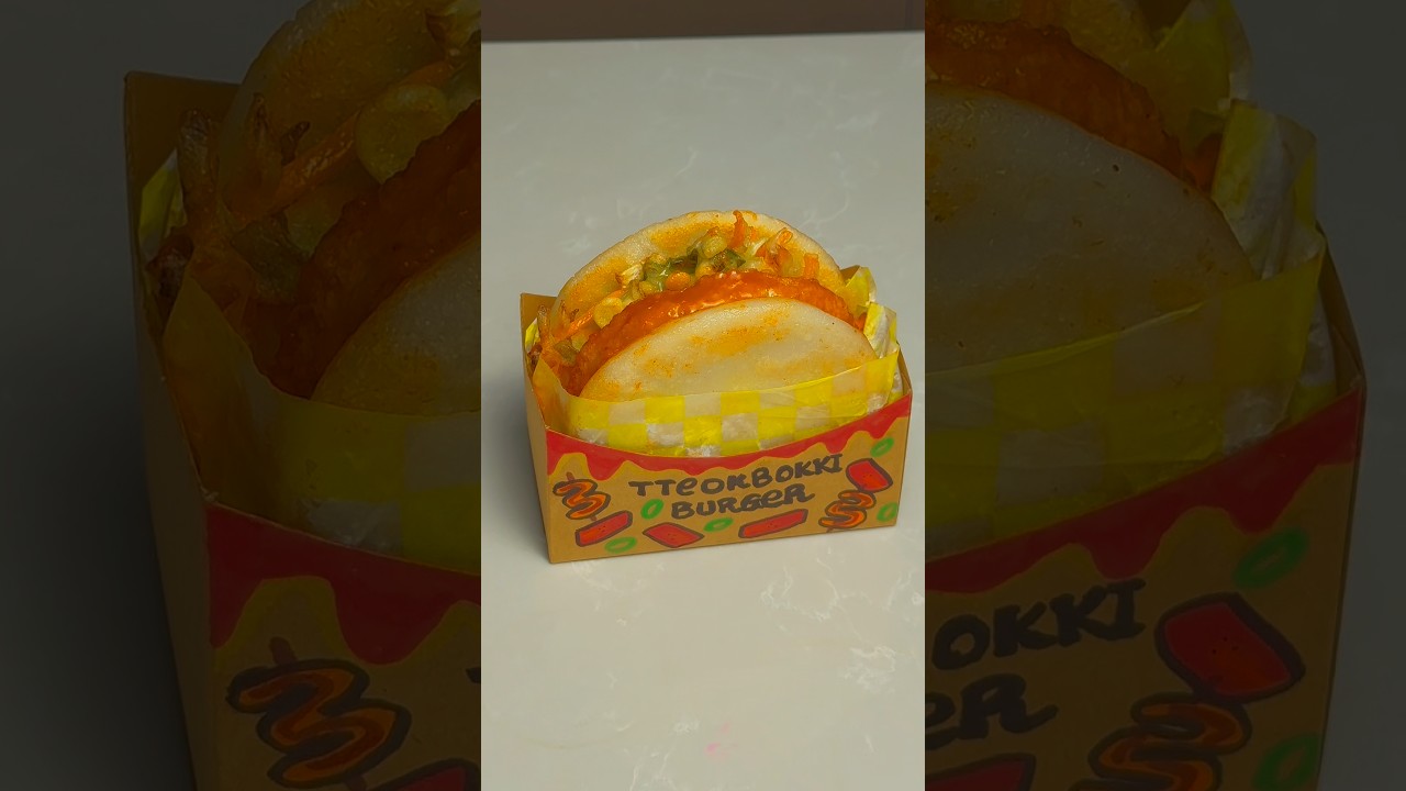 Tteokbokki burger 🍔 creating my own Asian fast food brand