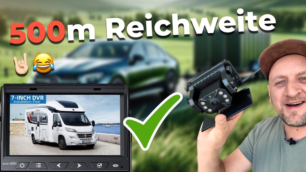 Mobile Akku Funk #Rückfahrkamera mit 500m Reichweite – Perfekt für Camper Anhänger, PKW & LKW