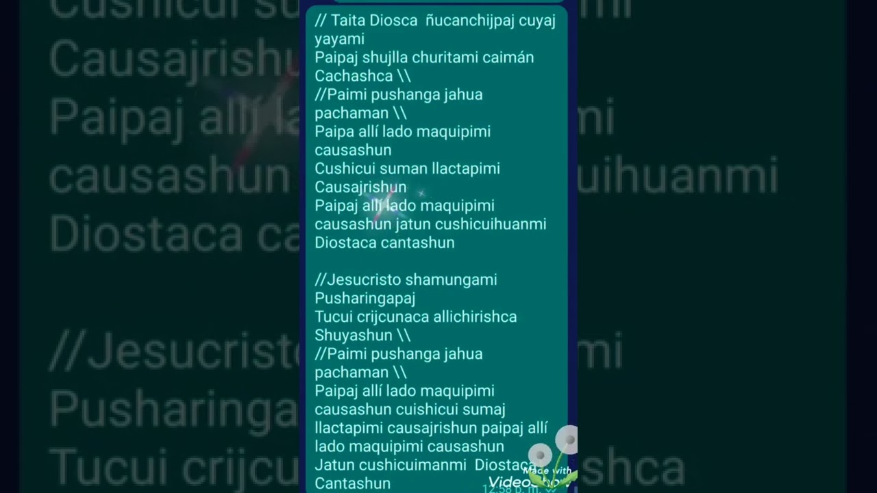 TAITA DIOSCA ÑUCANCHIJPAJ CUYAJ YAYAMI
