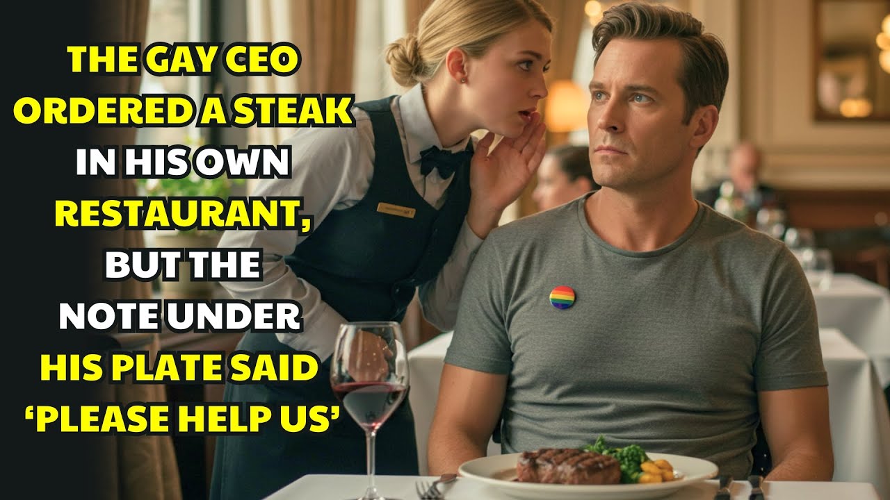 THE GAY CEO ORDERED A STEAK IN HIS OWN RESTAURANT — BUT THE NOTE UNDER HIS PLATE SAID ‘PLEASE HELP U