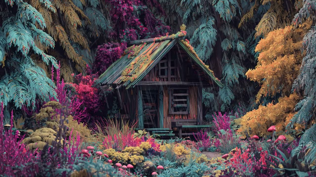 Rainy Cabin Lofi ☔ 1 Hour Cozy Anime Study Beats | Relax, Sleep, Focus Background Music