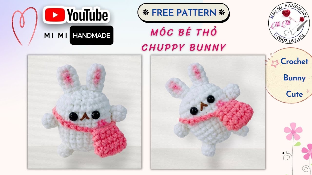 Móc Móc Khóa Bé Thỏ Chuppy Bunny Quẩy Túi Siêu Cưng | Easy Crochet Tutorial | Mimi Handmade