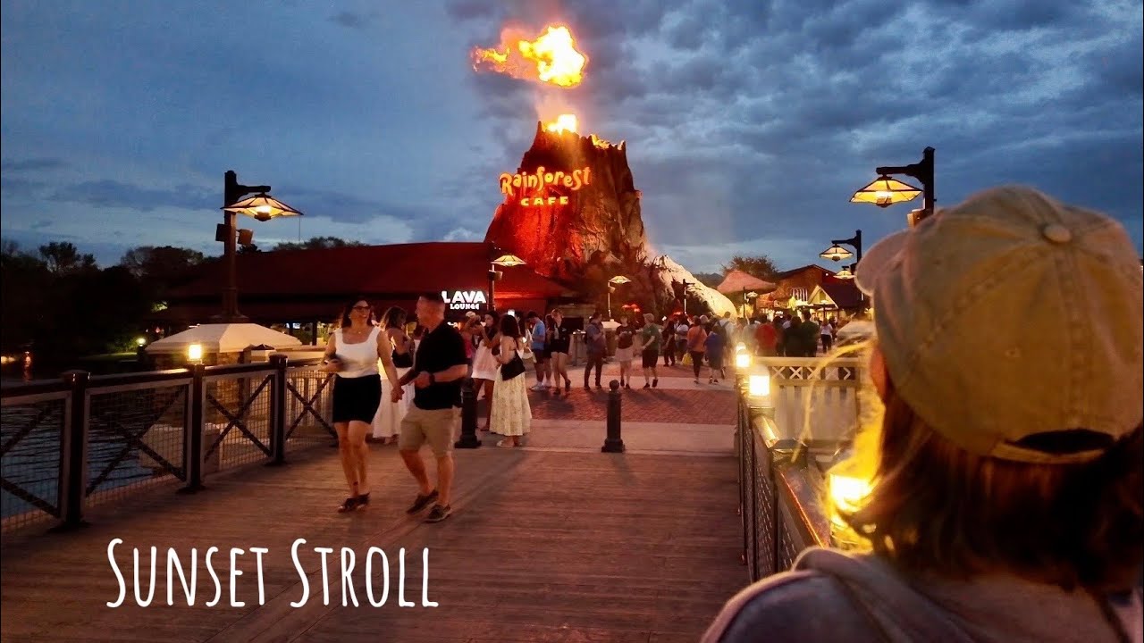 A Sunset Walk through Disney Springs | Bus Ride from Animal Kingdom Lodge