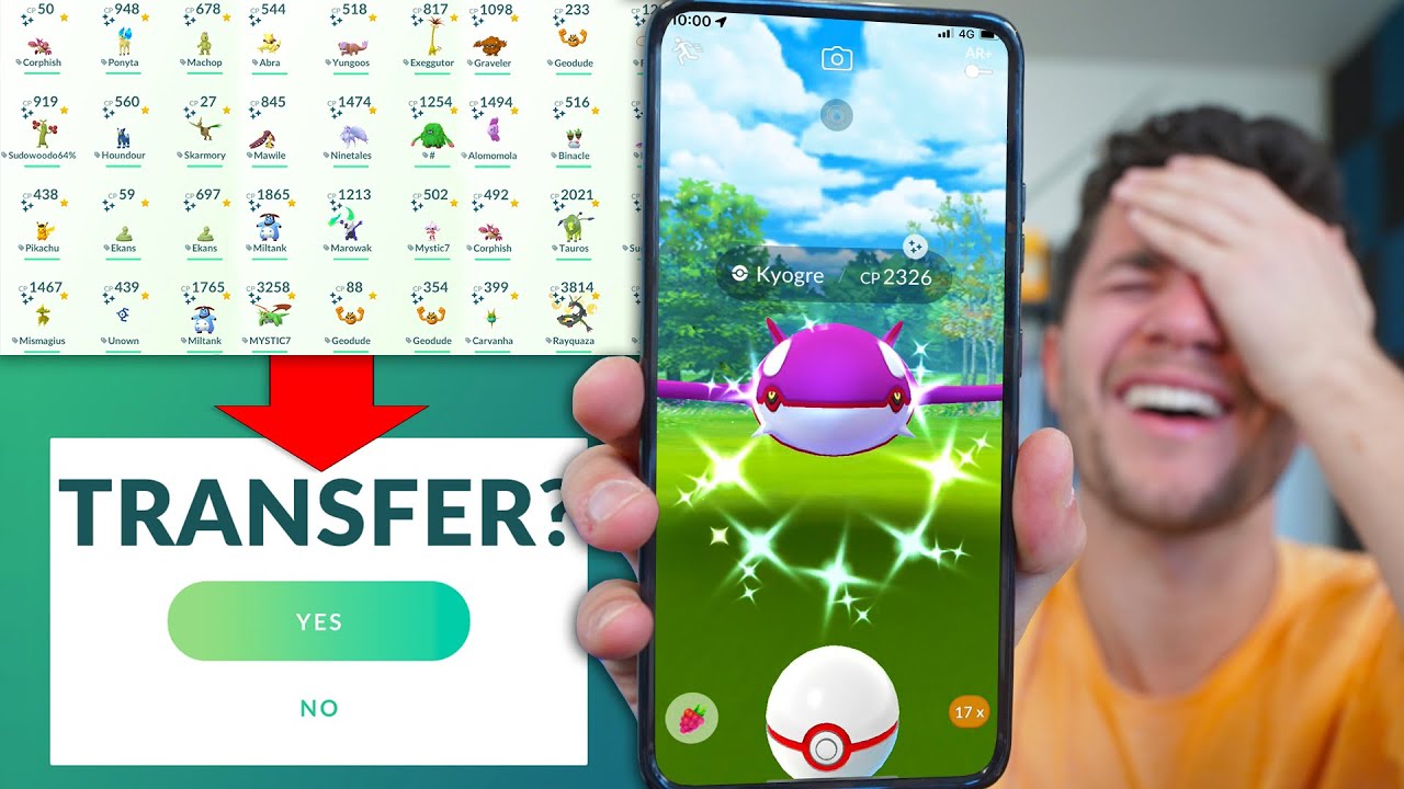 Transferring a Shiny EVERY TIME Kyogre is Blue... this one hurt