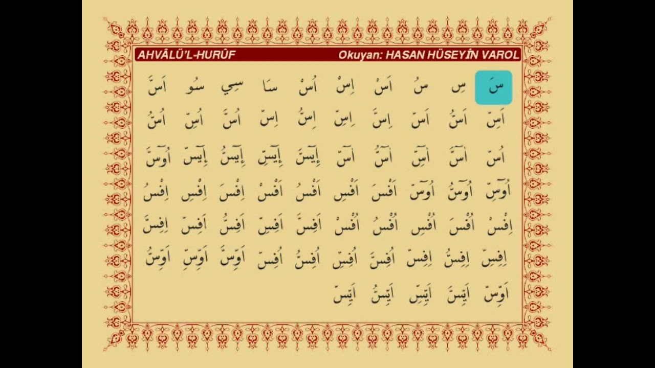 Hasan H&uuml;seyin Varol Tashih-i Huruf dersleri 3. 20- Sin Harfi