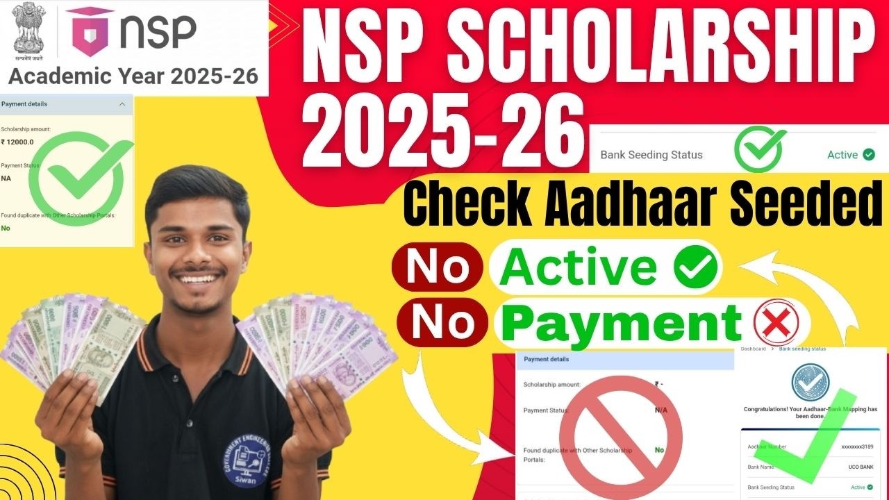 NSP Scholarship Payment Not Received? 😨 Check Aadhaar Seeding Status Step by Step