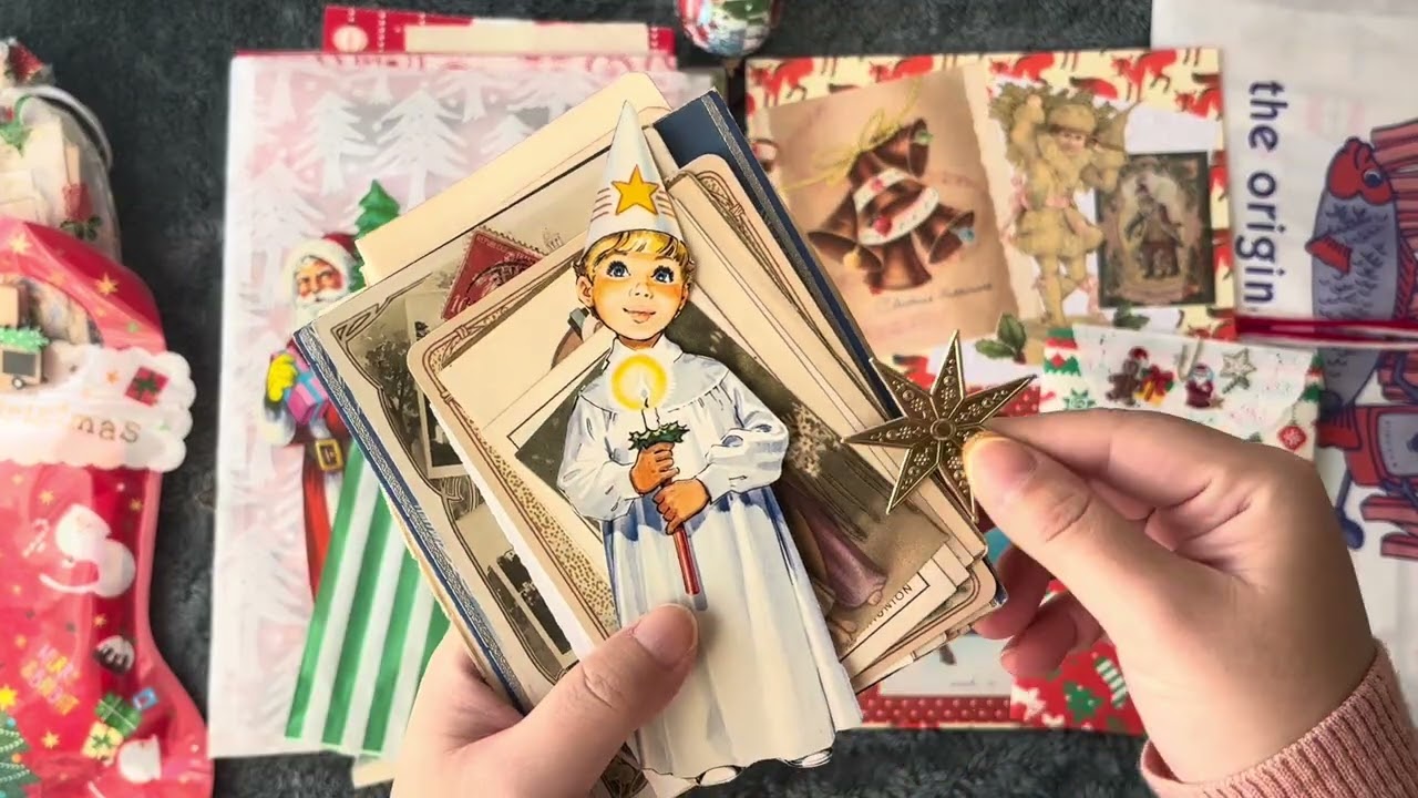 【メルカリ】🎅クリスマスおすそ分けファイルと紙ものセット｜asmr｜コラージュ素材｜ジャンクジャーナル｜junk journal｜紙もの｜ヴィンテージ｜Christmas｜no talking
