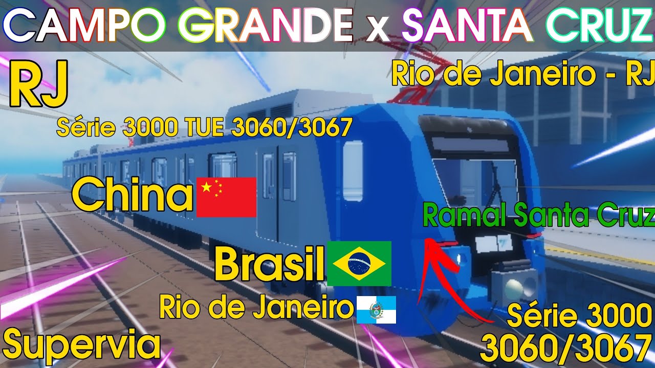 [ROBLOX] TRECHO ENTRE CAMPO GRANDE x SANTA CRUZ SÉRIE 3000 TUE 3060/3067 SUPERVIA RAMAL SANTA CRUZ