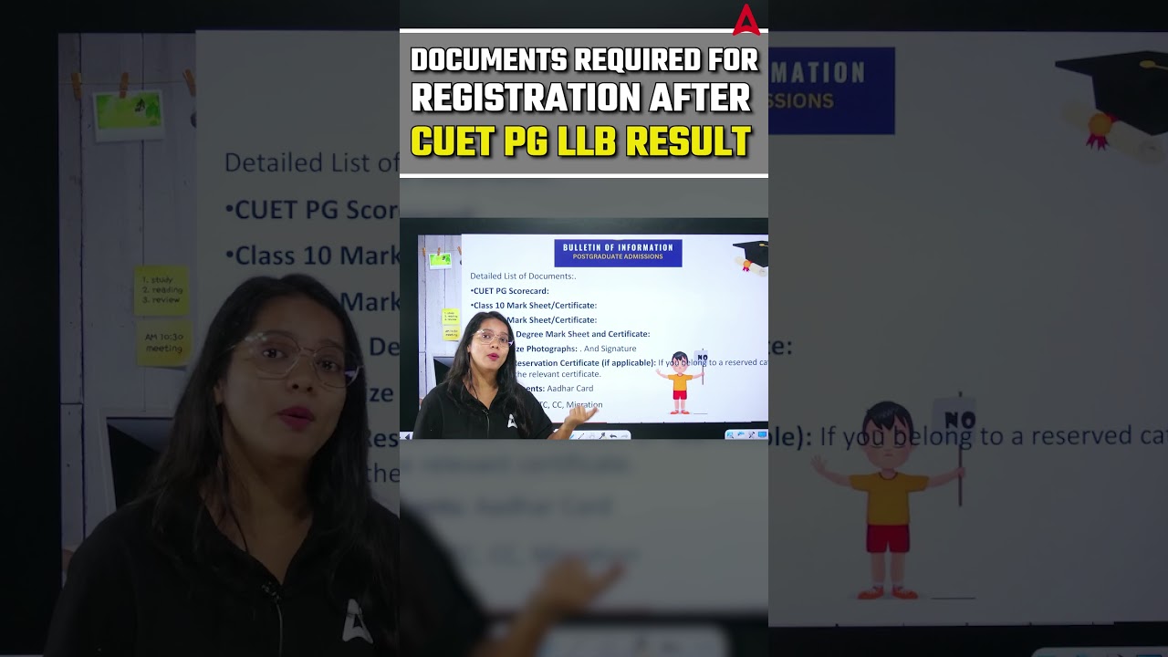 Documents required for registration after CUET PG LLB RESULT